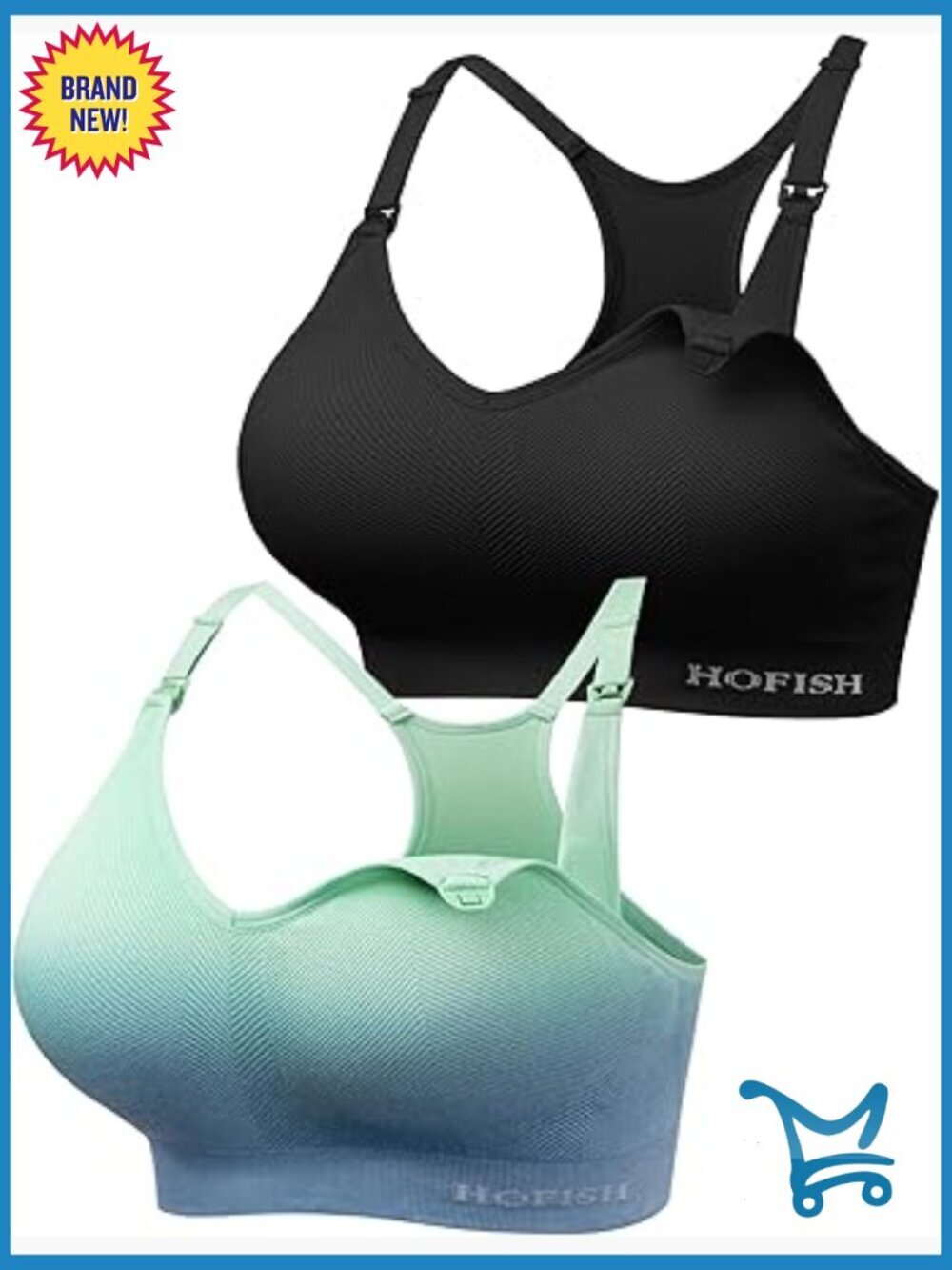 Nursing Sports Bra Seamless Racerback Medium Support Wirefree Maternity Bra